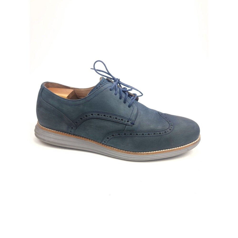 Cole Haan Grand Mens 11.5W C26473 Original Grand NubuckOxfords Shoes Casual Blue